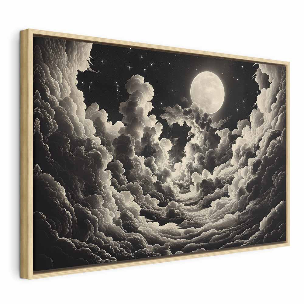 Canvas Print Moon and Stars Singing Among the Great Clouds