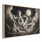 Canvas Print Moon and Stars Singing Among the Great Clouds