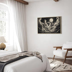 Canvas Print Moon and Stars Singing Among the Great Clouds