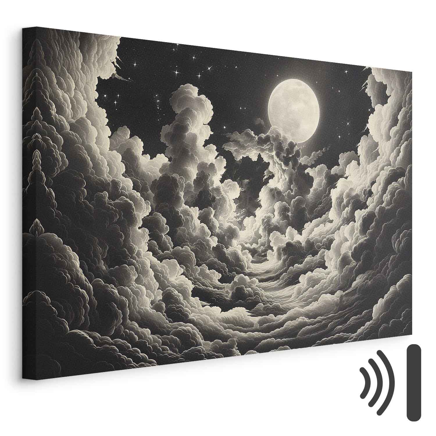 Moon and Stars Cloudscape Fantasy Canvas Print