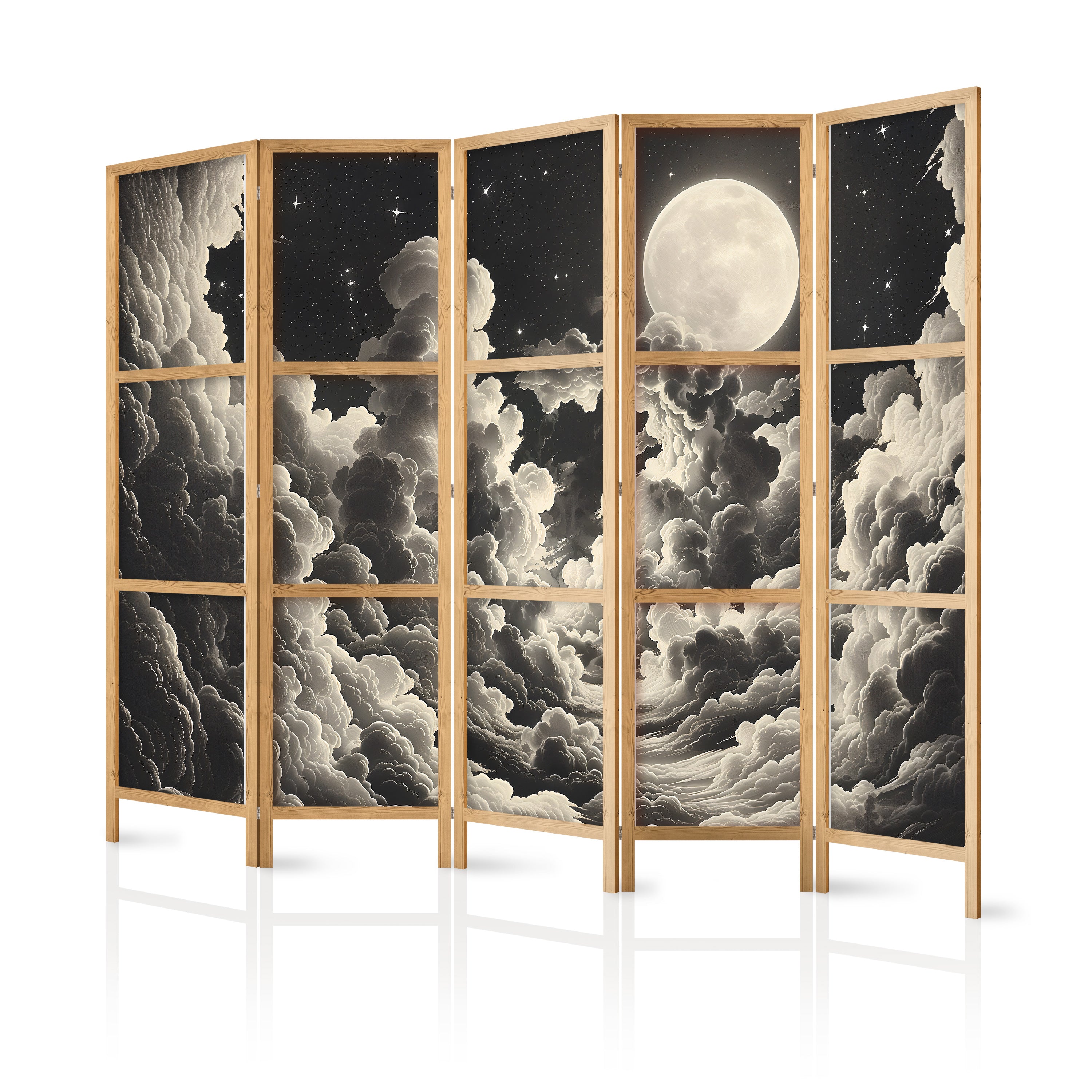 Japanese Room Divider Moon and Stars