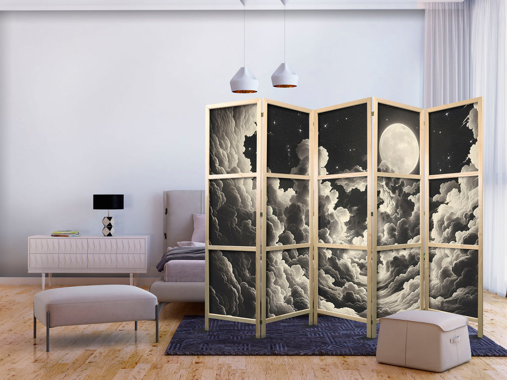 Japanese Room Divider Moon and Stars