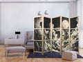 Moon and Stars Clouds 5-Panel Japanese Room Divider