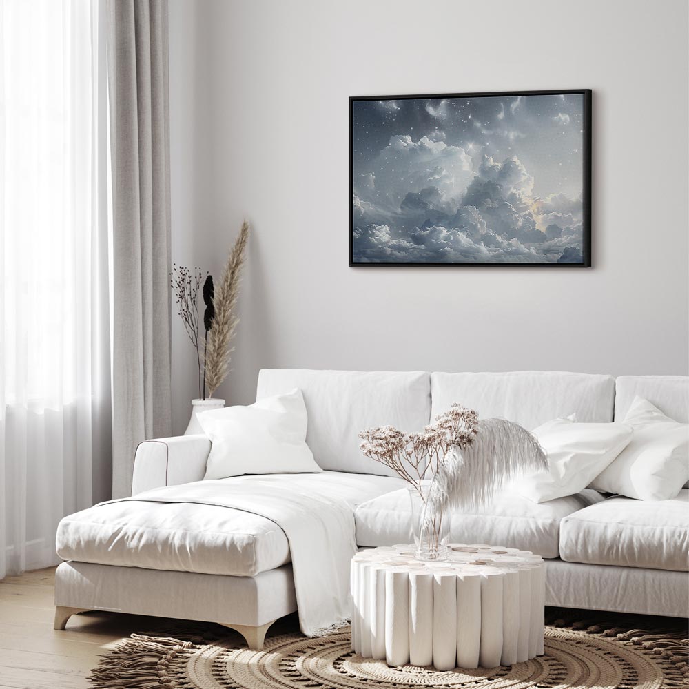 Canvas Print Astral Calm Stars in Clouds