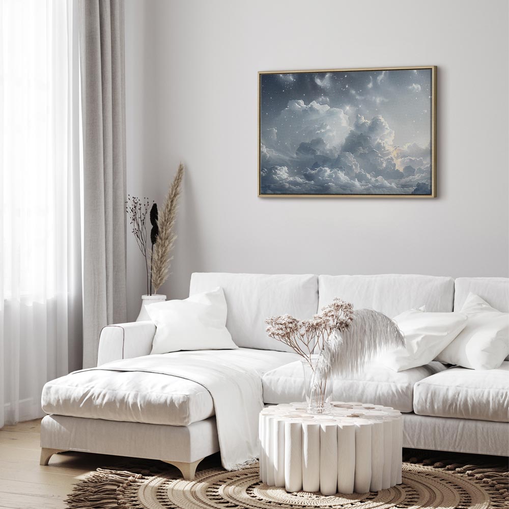 Canvas Print Astral Calm Stars in Clouds