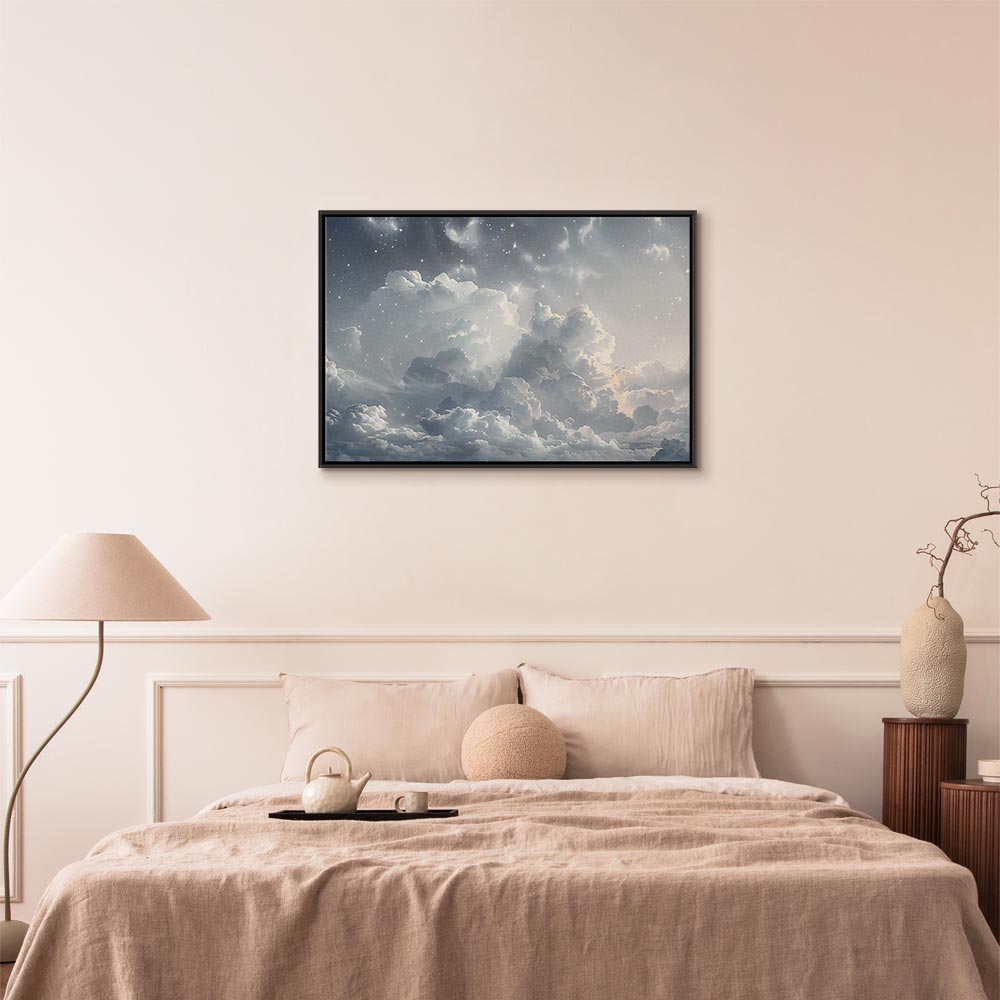 Canvas Print Astral Calm Stars in Clouds