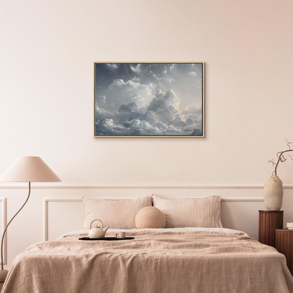 Canvas Print Astral Calm Stars in Clouds