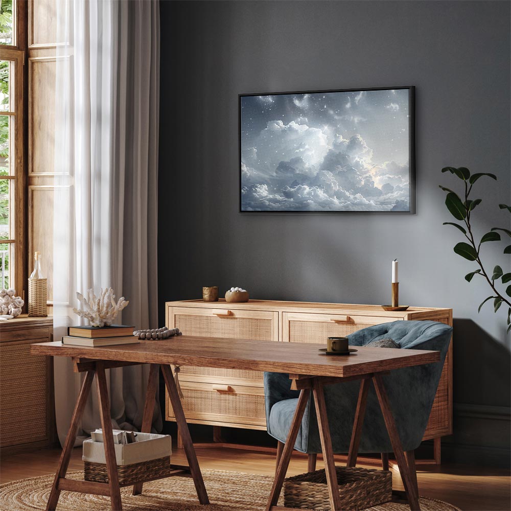 Canvas Print Astral Calm Stars in Clouds
