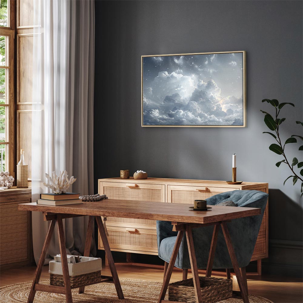 Canvas Print Astral Calm Stars in Clouds