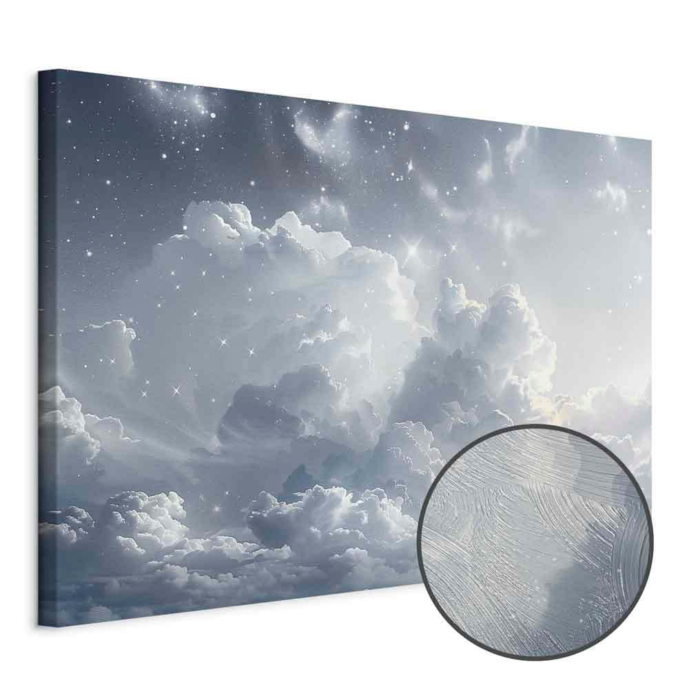 Starry Cloudscape Minimalist Canvas Print