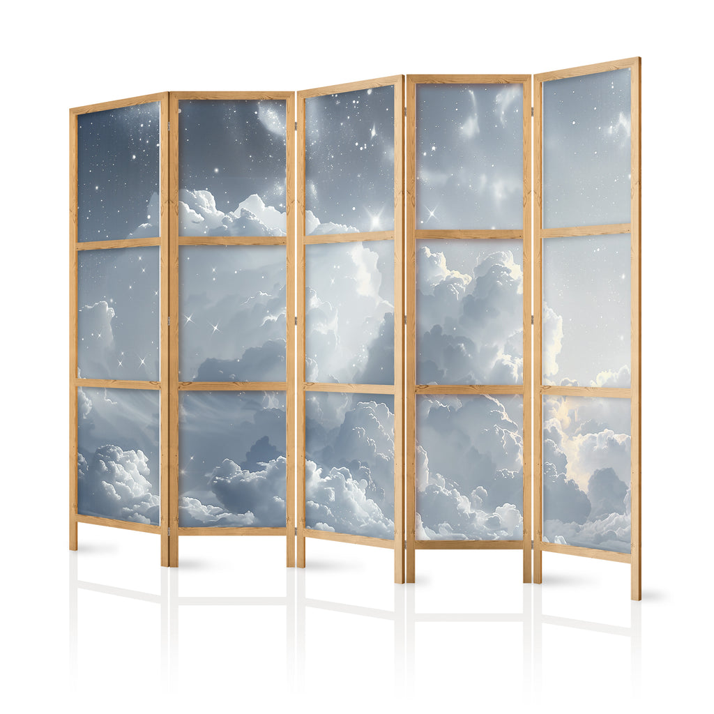 Japanese Room Divider Astral Calm: Stars over Clouds