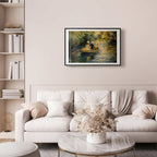 Women Sailing Boat River Landscape Poster