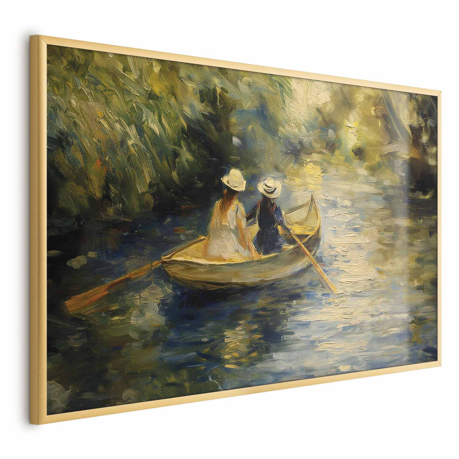 Women Sailing Boat River Landscape Poster