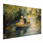 Women Sailing Boat River Landscape Poster