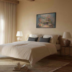 Flowery Garden Bench Impressionist Canvas Print