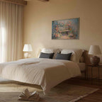 Flowery Garden Bench Impressionist Canvas Print