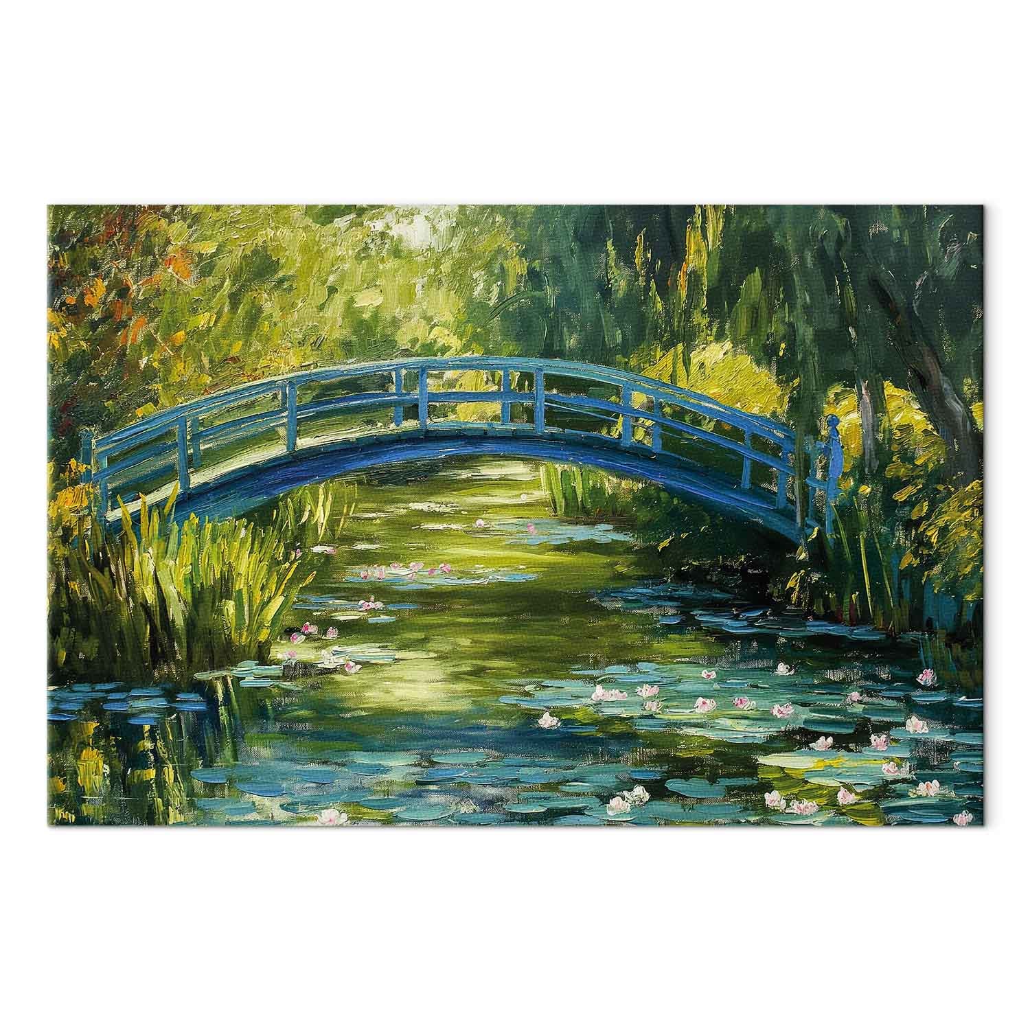 Impressionist Bridge Landscape Canvas Print