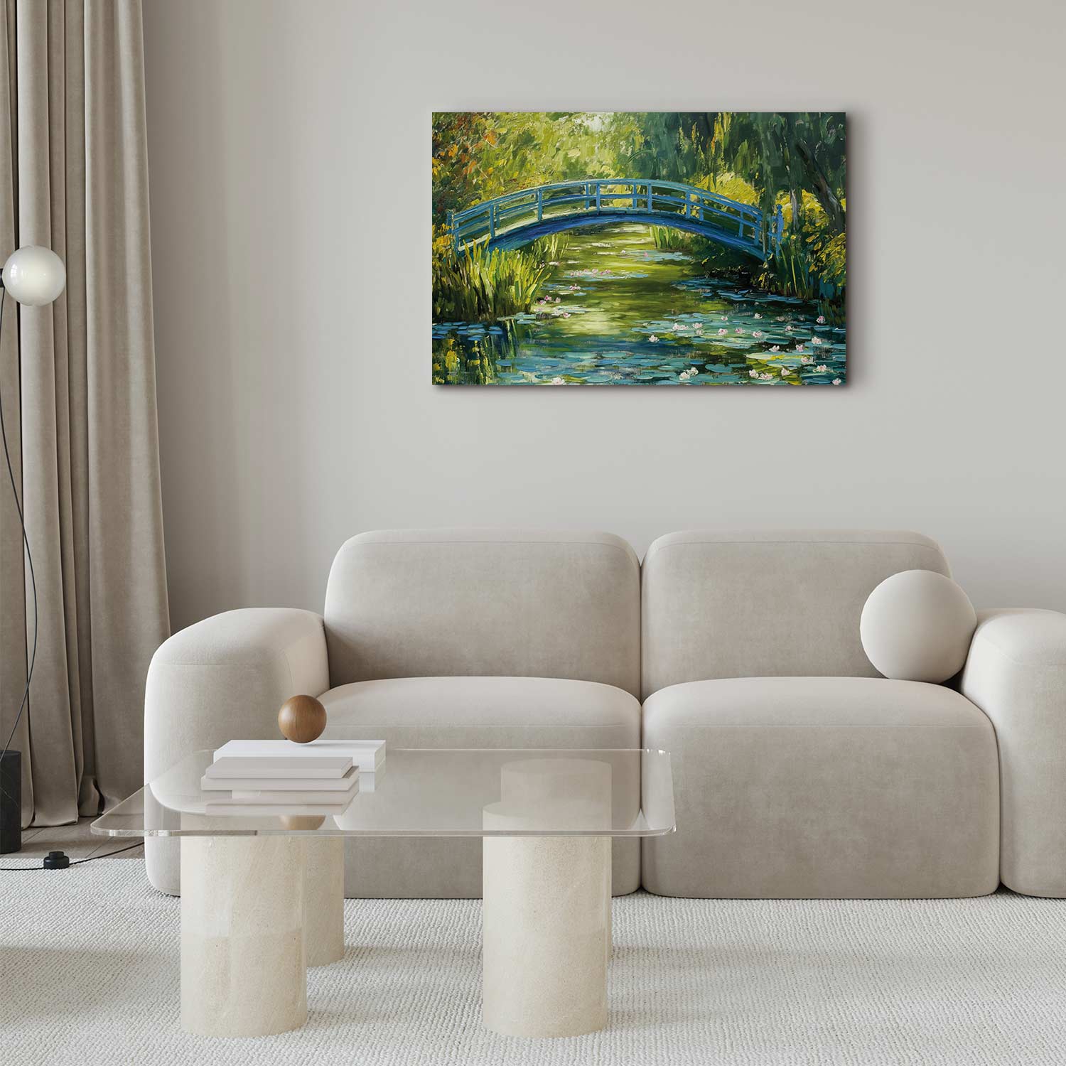 Impressionist Bridge Landscape Canvas Print