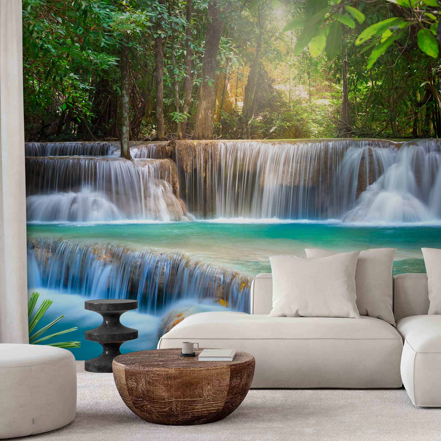 Forest Waterfall River Landscape Wall Mural