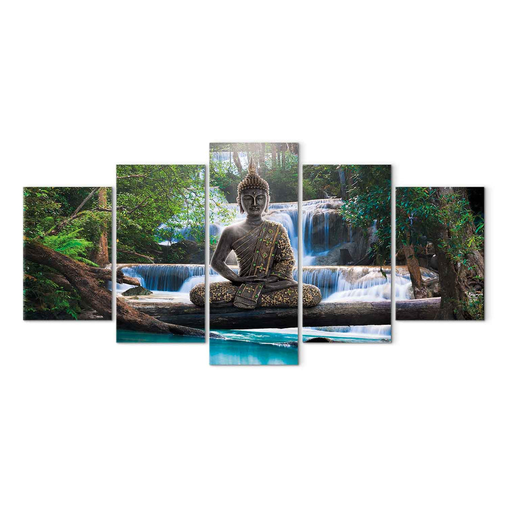 Buddha Waterfall Zen Canvas Print