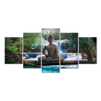 Buddha Waterfall Zen Canvas Print