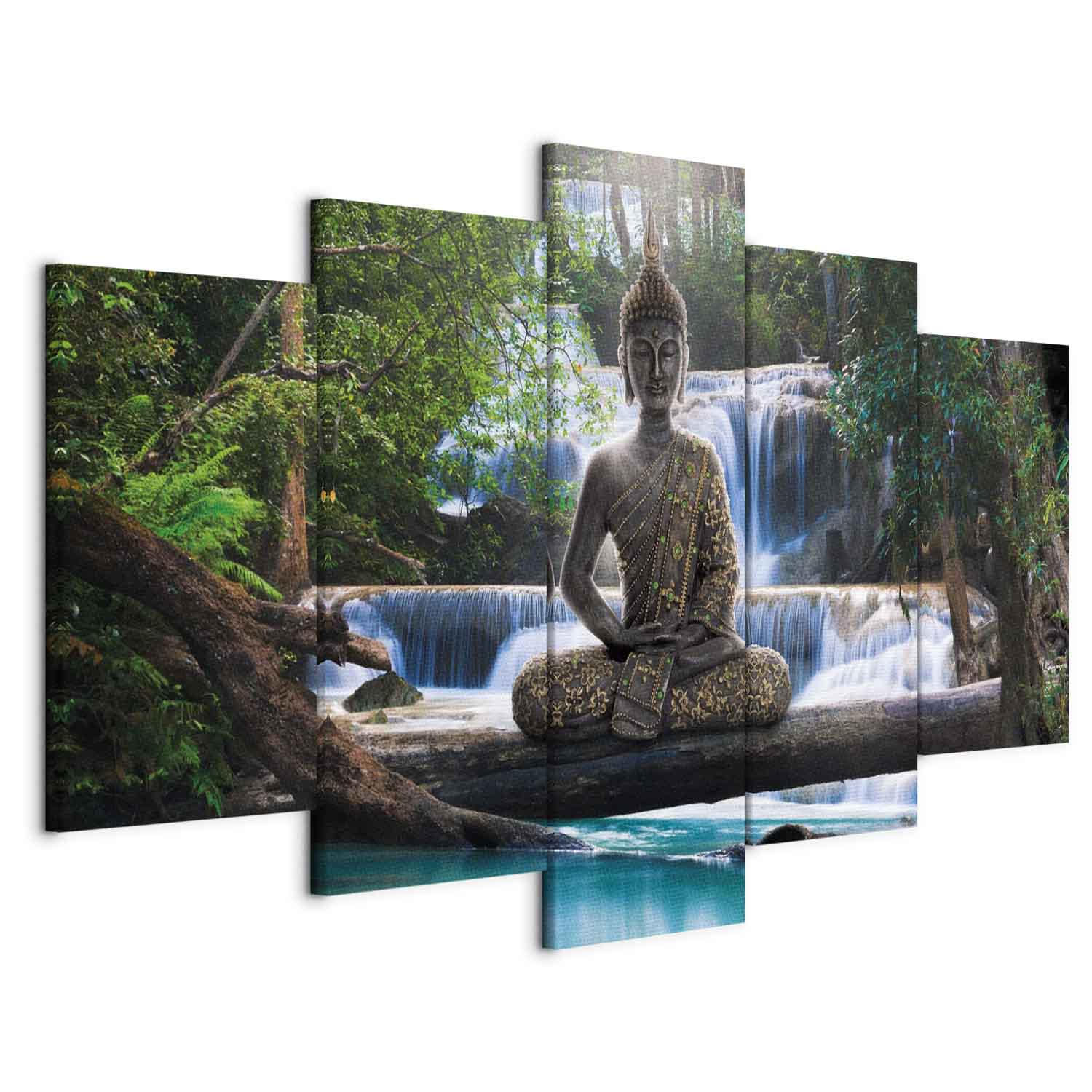 Buddha Waterfall Zen Canvas Print