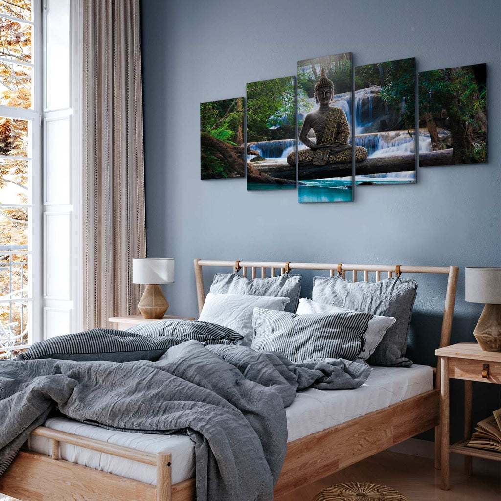 Buddha Waterfall Zen Canvas Print