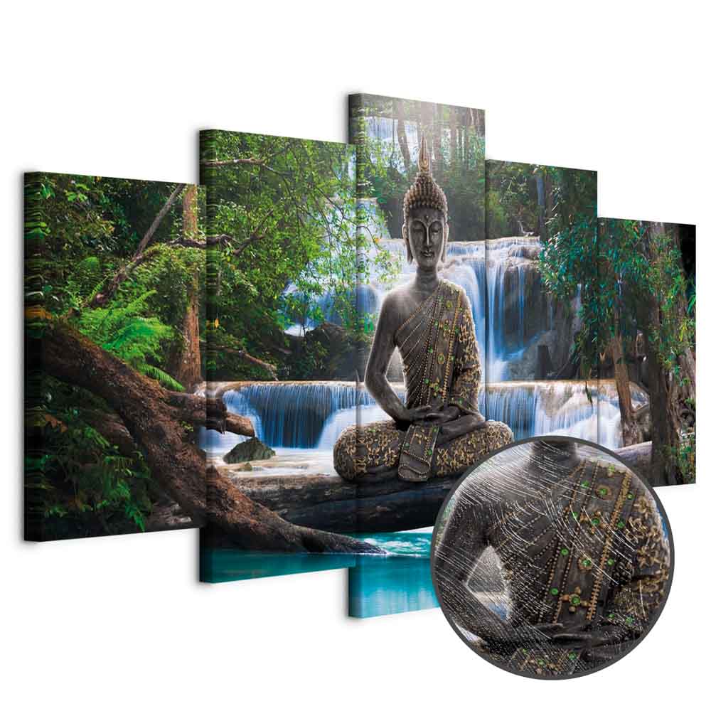 Buddha Waterfall Zen Canvas Print