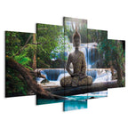 Buddha Waterfall Zen Canvas Print