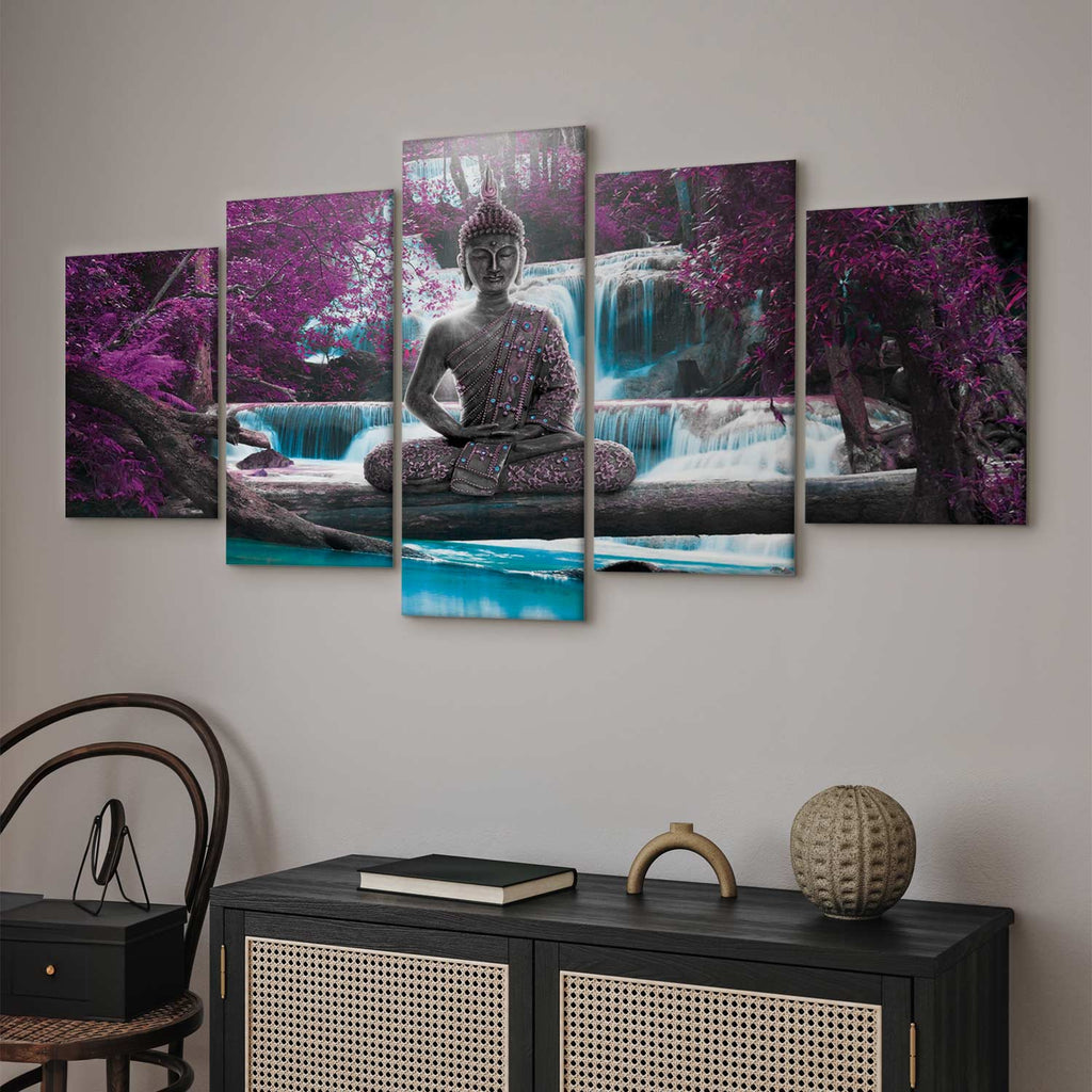 Waterfall Buddha Zen Canvas Print