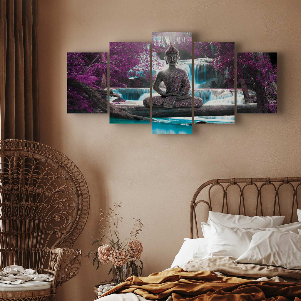 Waterfall Buddha Zen Canvas Print