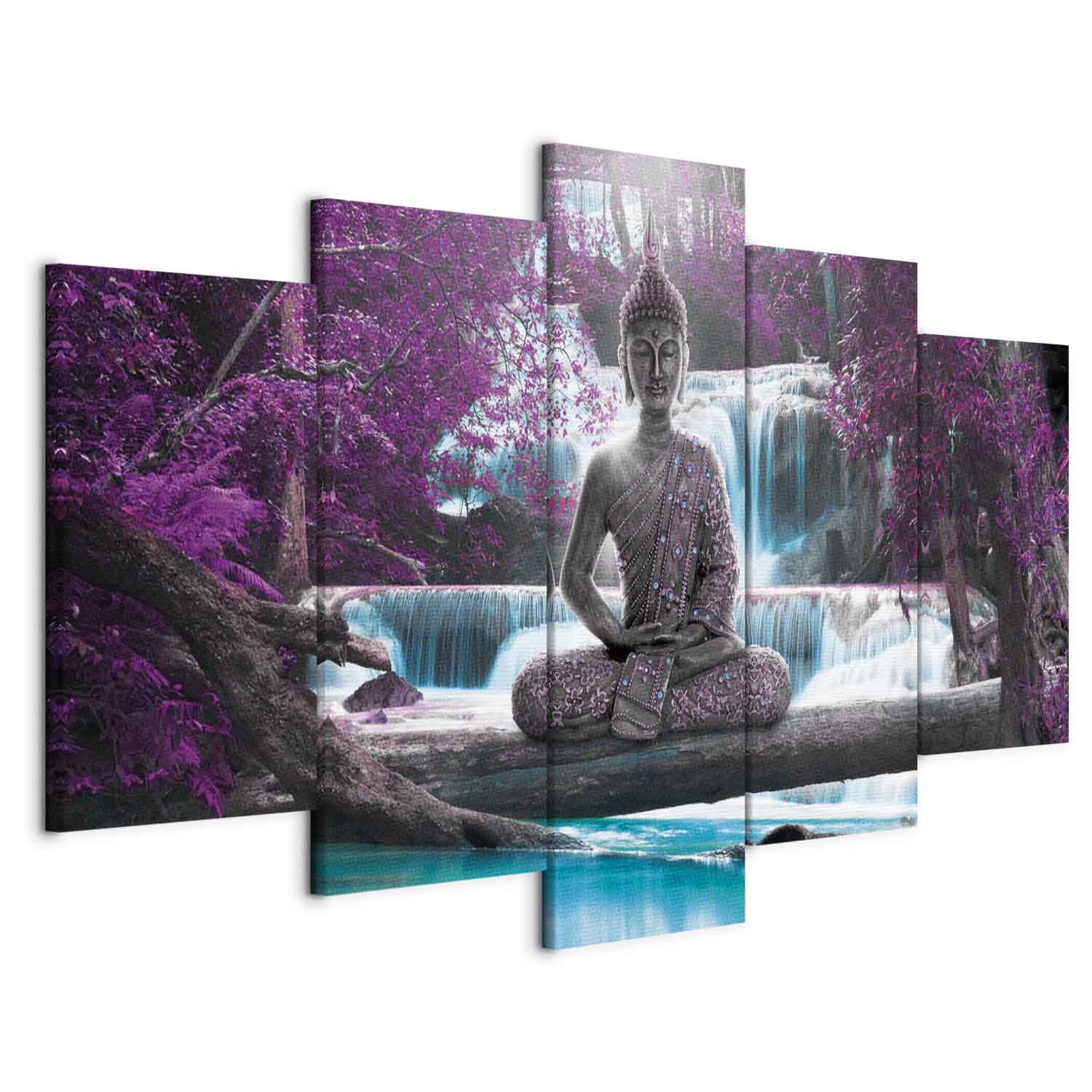 Waterfall Buddha Zen Canvas Print