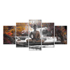 Autumn Buddha Waterfall Zen Canvas Print