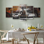 Autumn Buddha Waterfall Zen Canvas Print