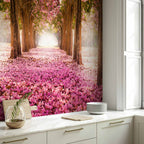 Pink Grove Forest Flowers Wall Mural