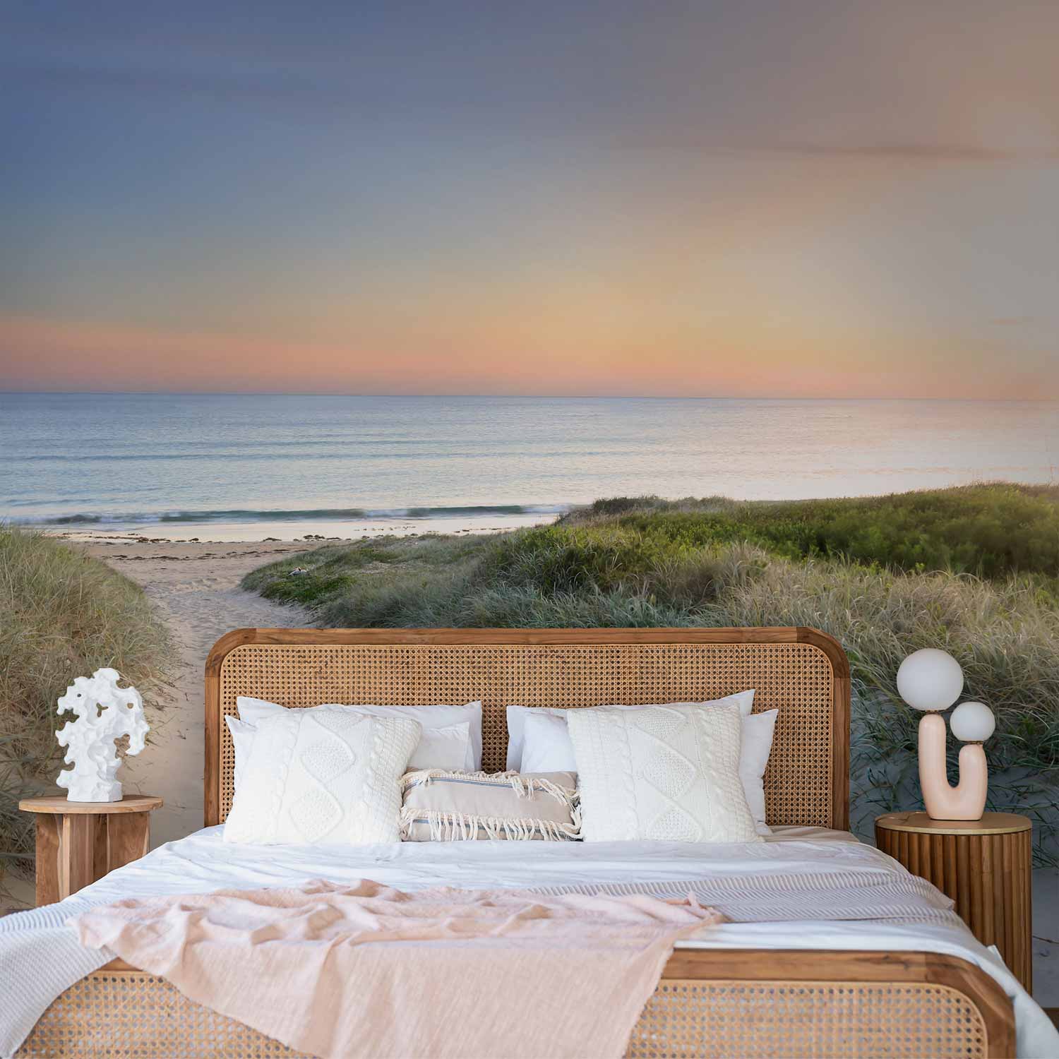 Morning Beach Walk Sea Wall Mural