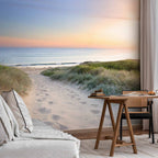 Morning Beach Walk Sea Wall Mural