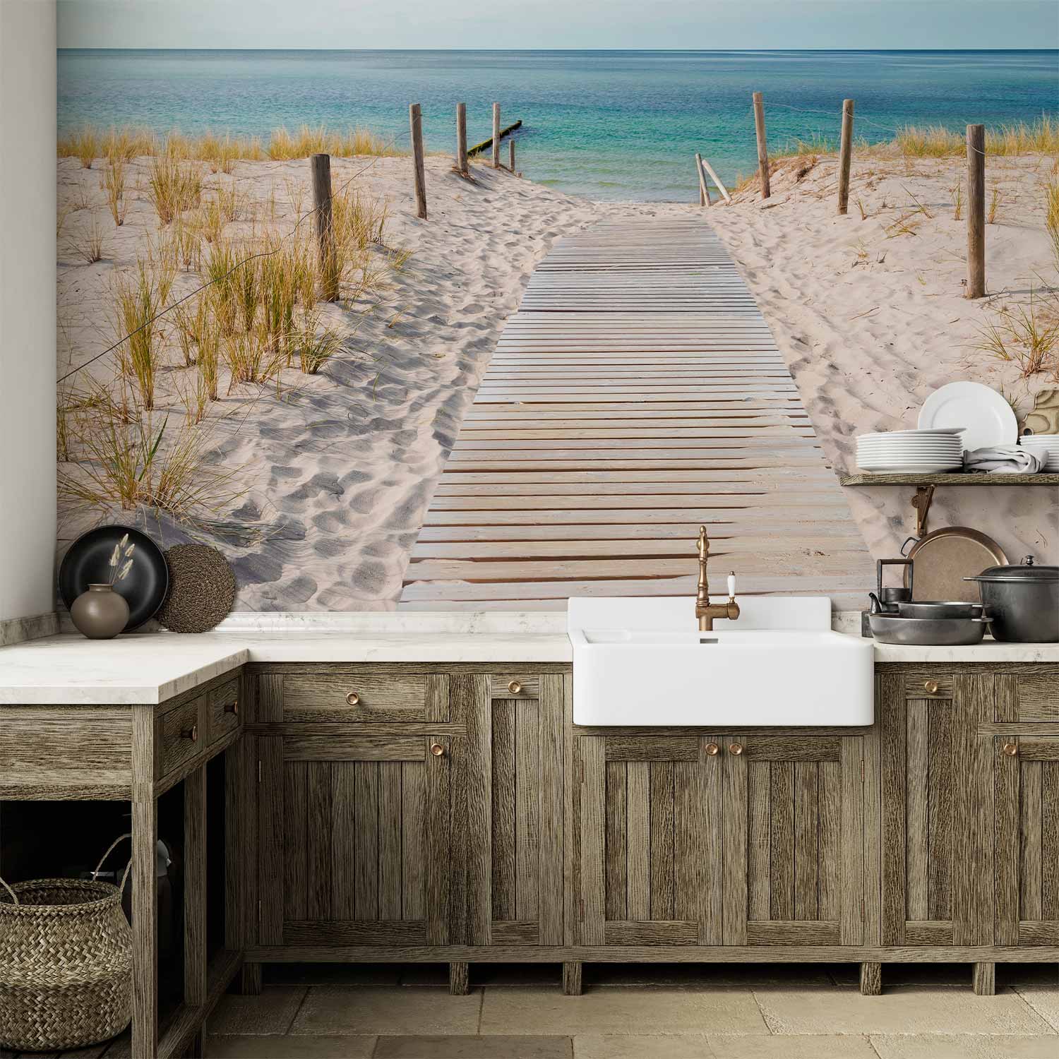 Seaside Holiday Landscape Wall Mural