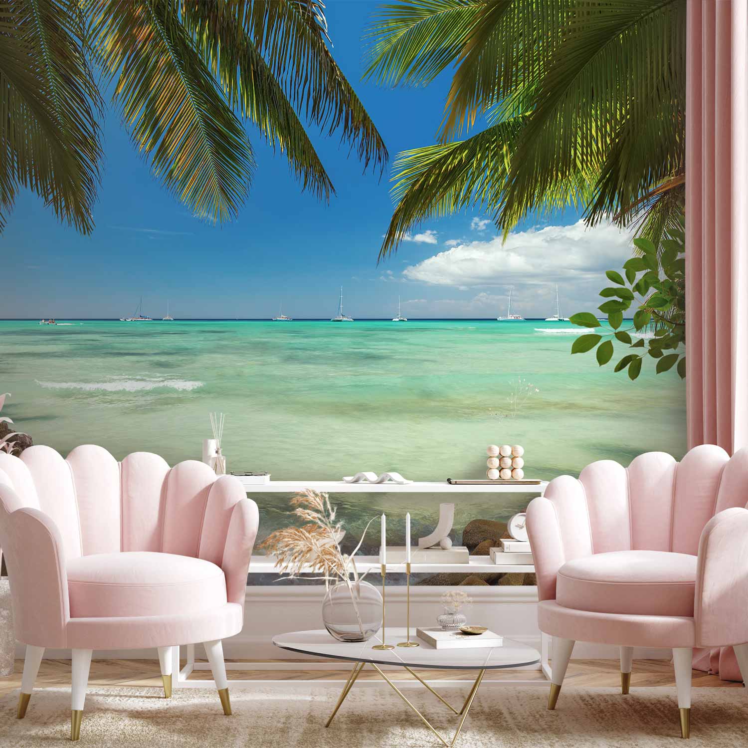 Relaxing Beach Scene Wall Mural
