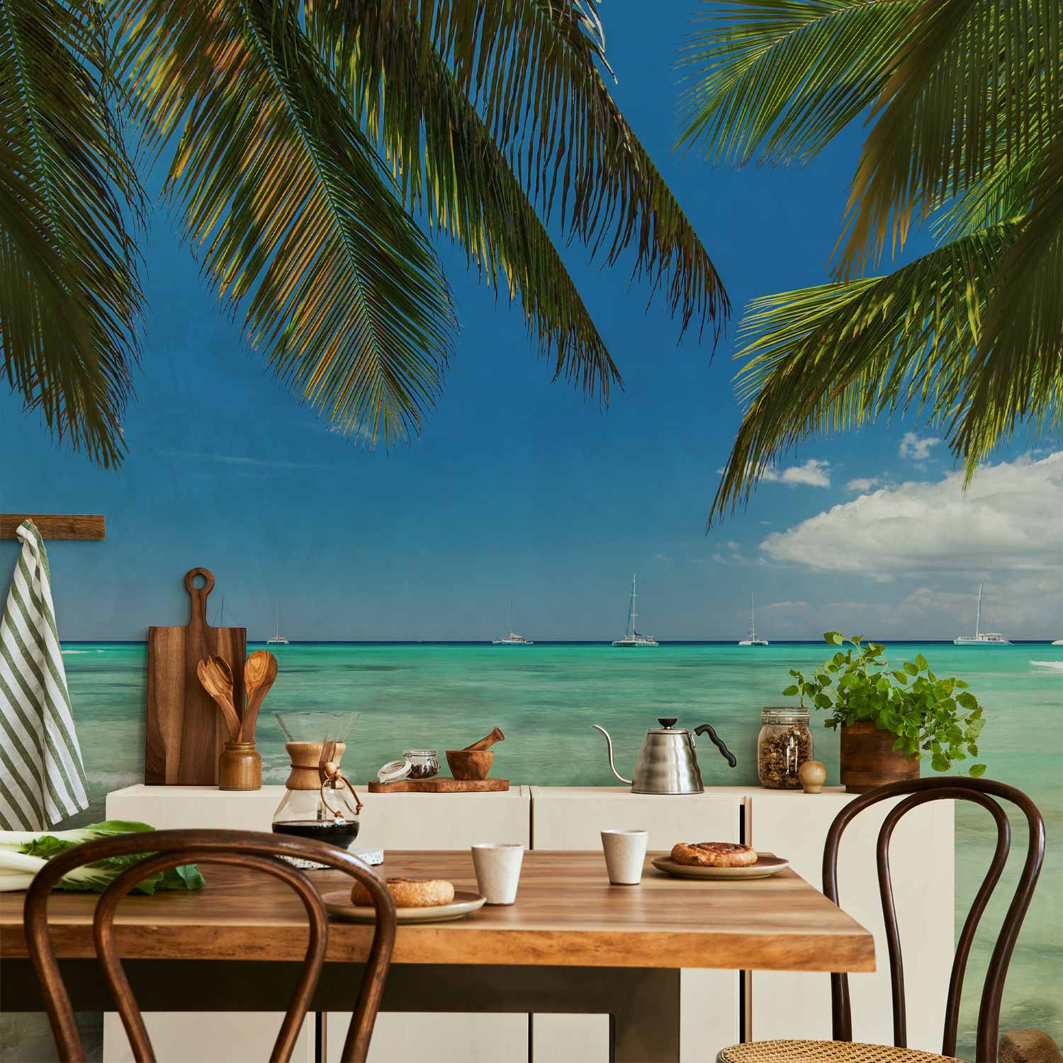 Relaxing Beach Scene Wall Mural