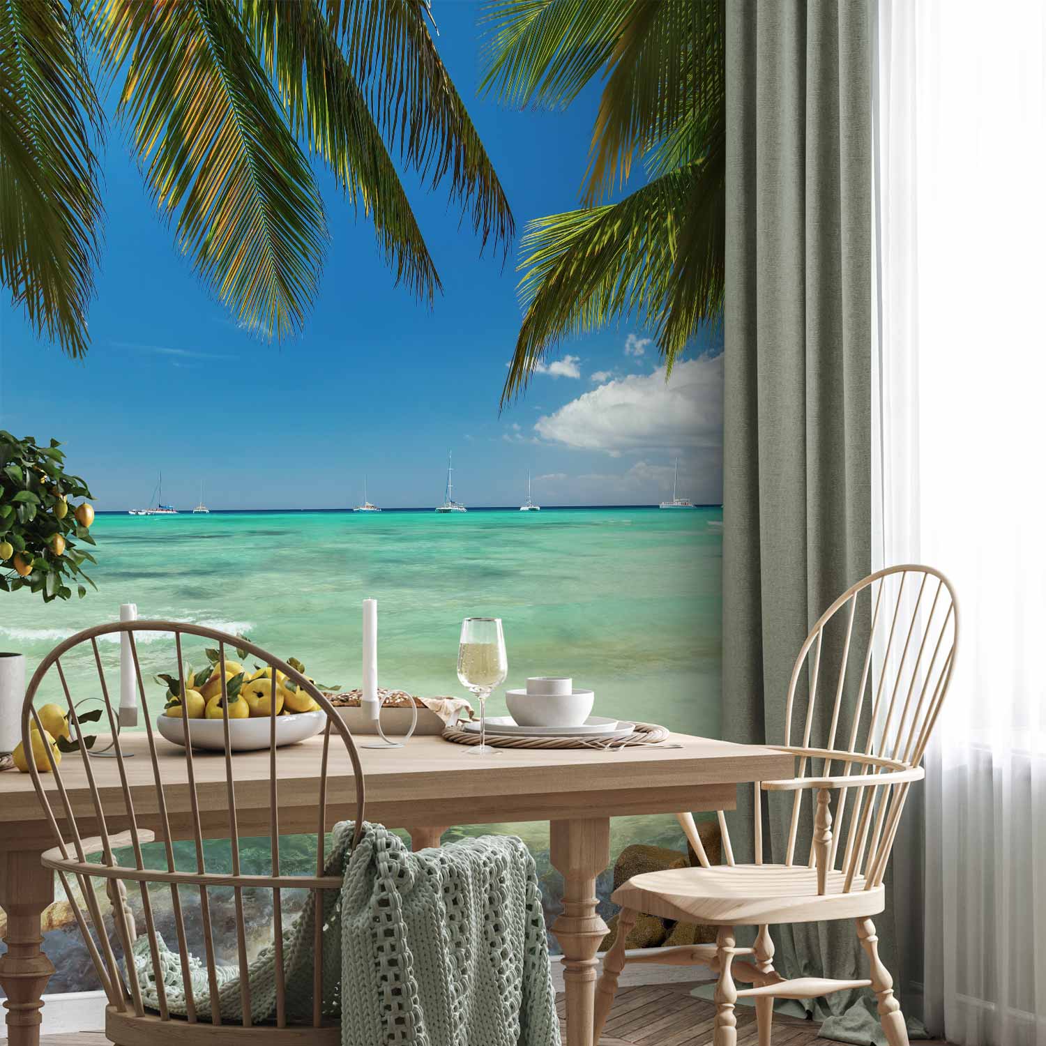 Relaxing Beach Scene Wall Mural