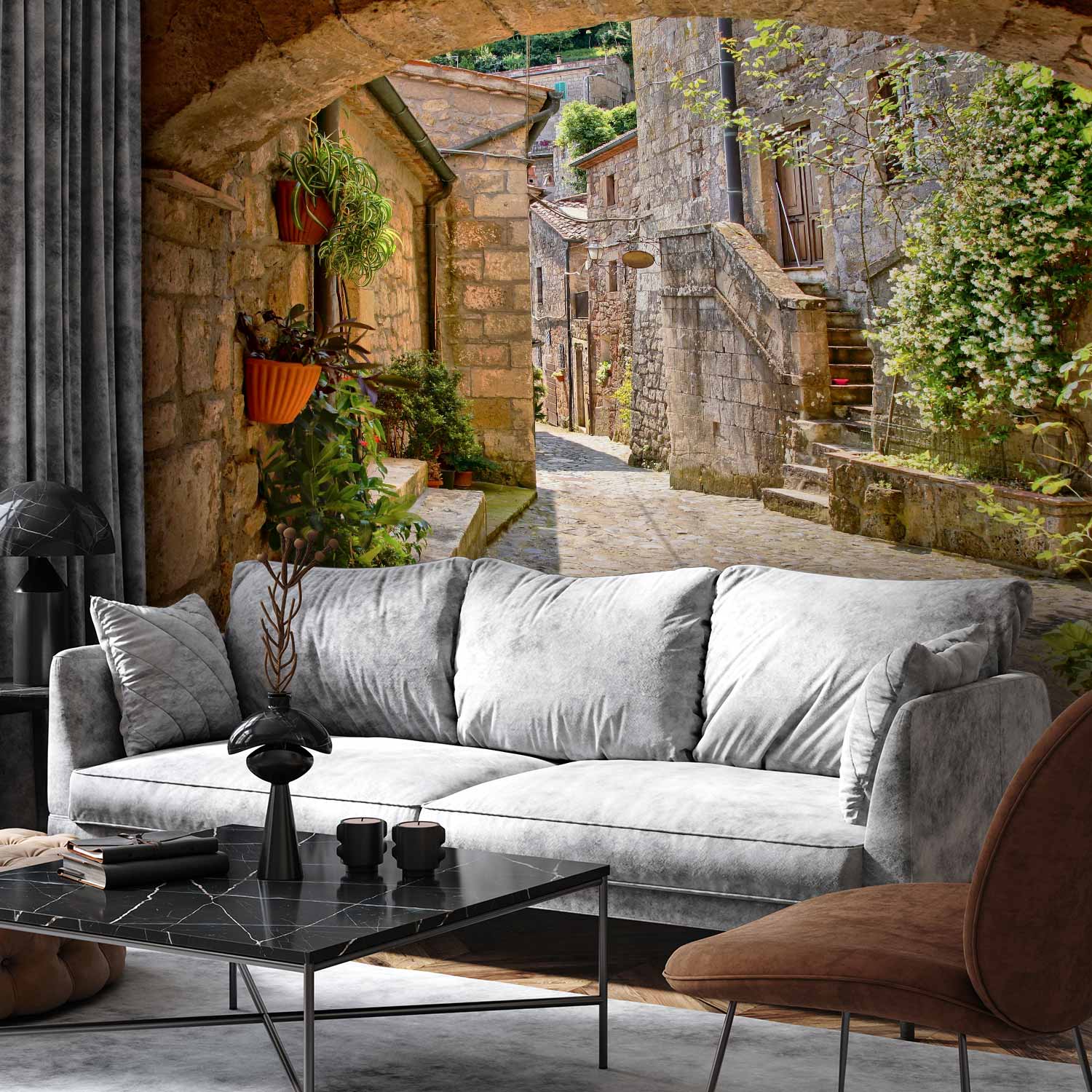 Provincial Tuscany Alley Landscape Wall Mural