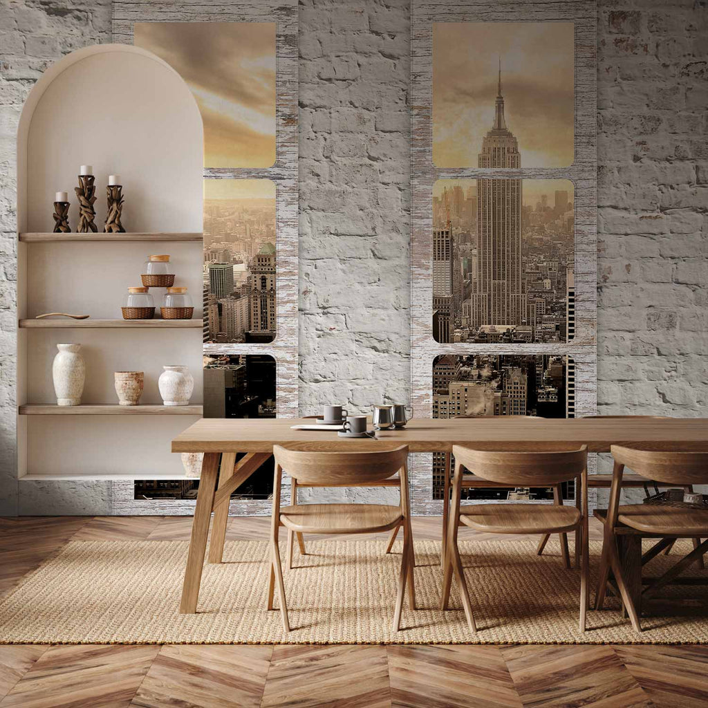 New York Skyline Window View Wall Mural