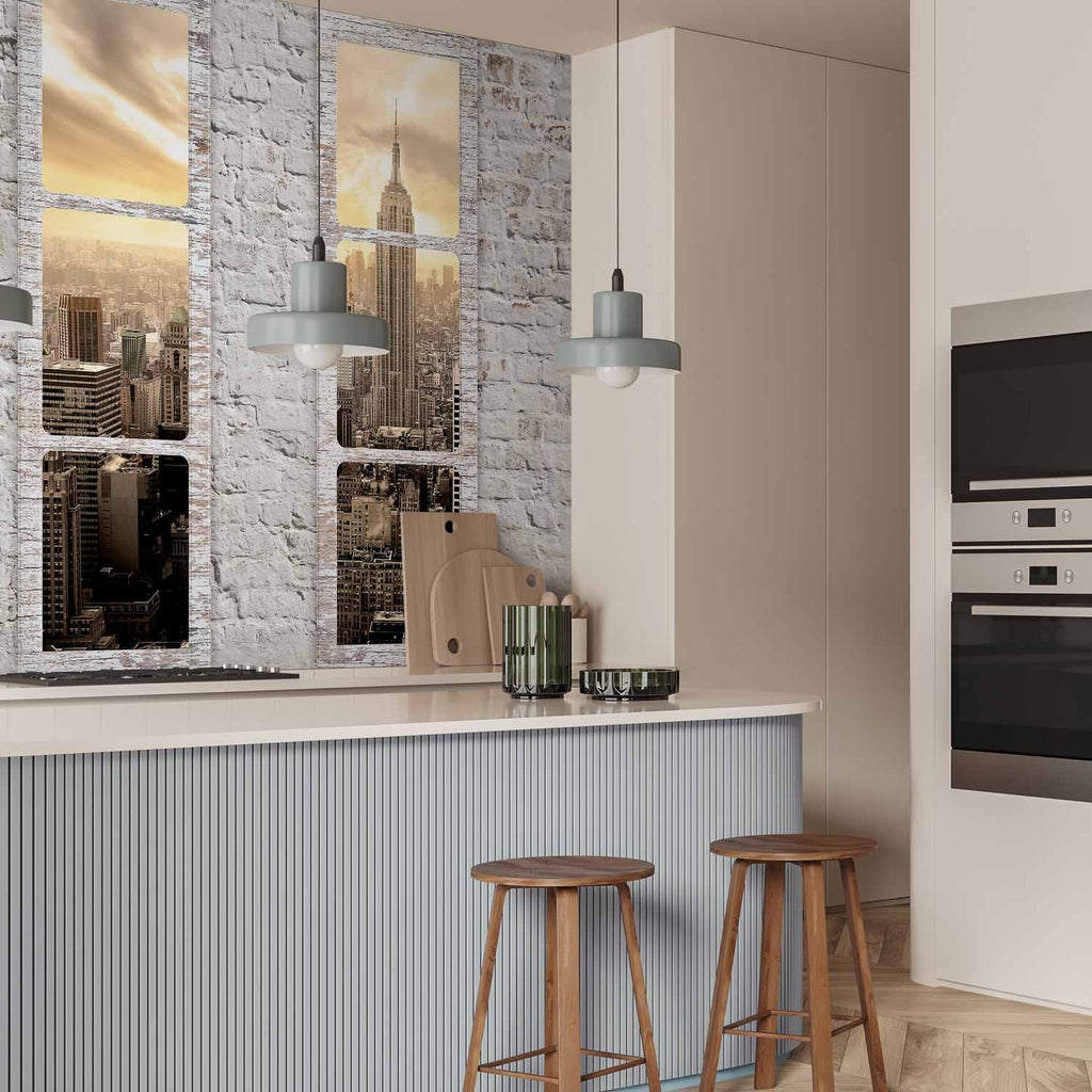New York Skyline Window View Wall Mural
