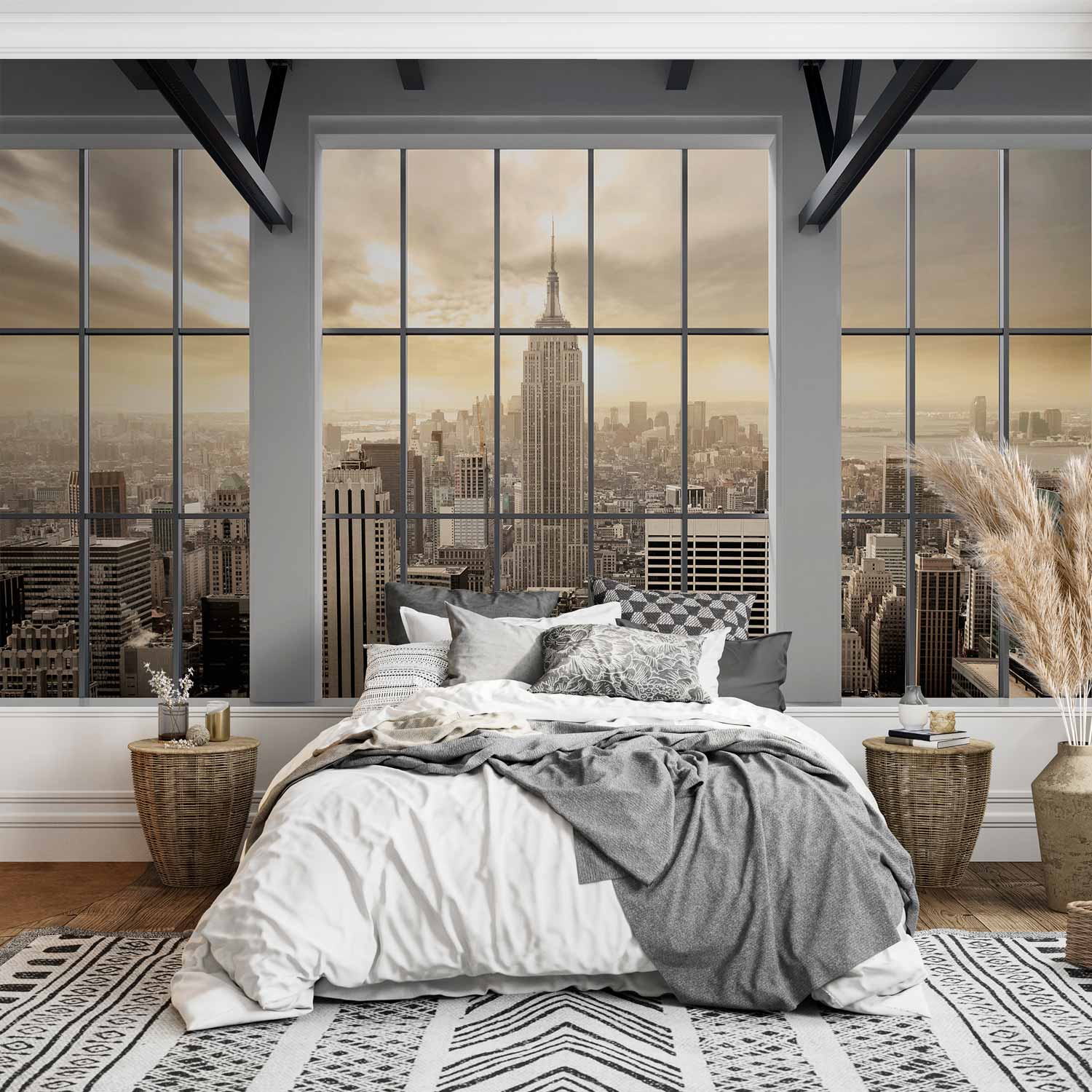 Clouds Over New York City Skyline Wall Mural