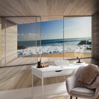 Wooden Pier Sea Waves Wall Mural