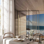 Wooden Pier Sea Waves Wall Mural