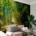Forest Road in Sunlight Wall Mural