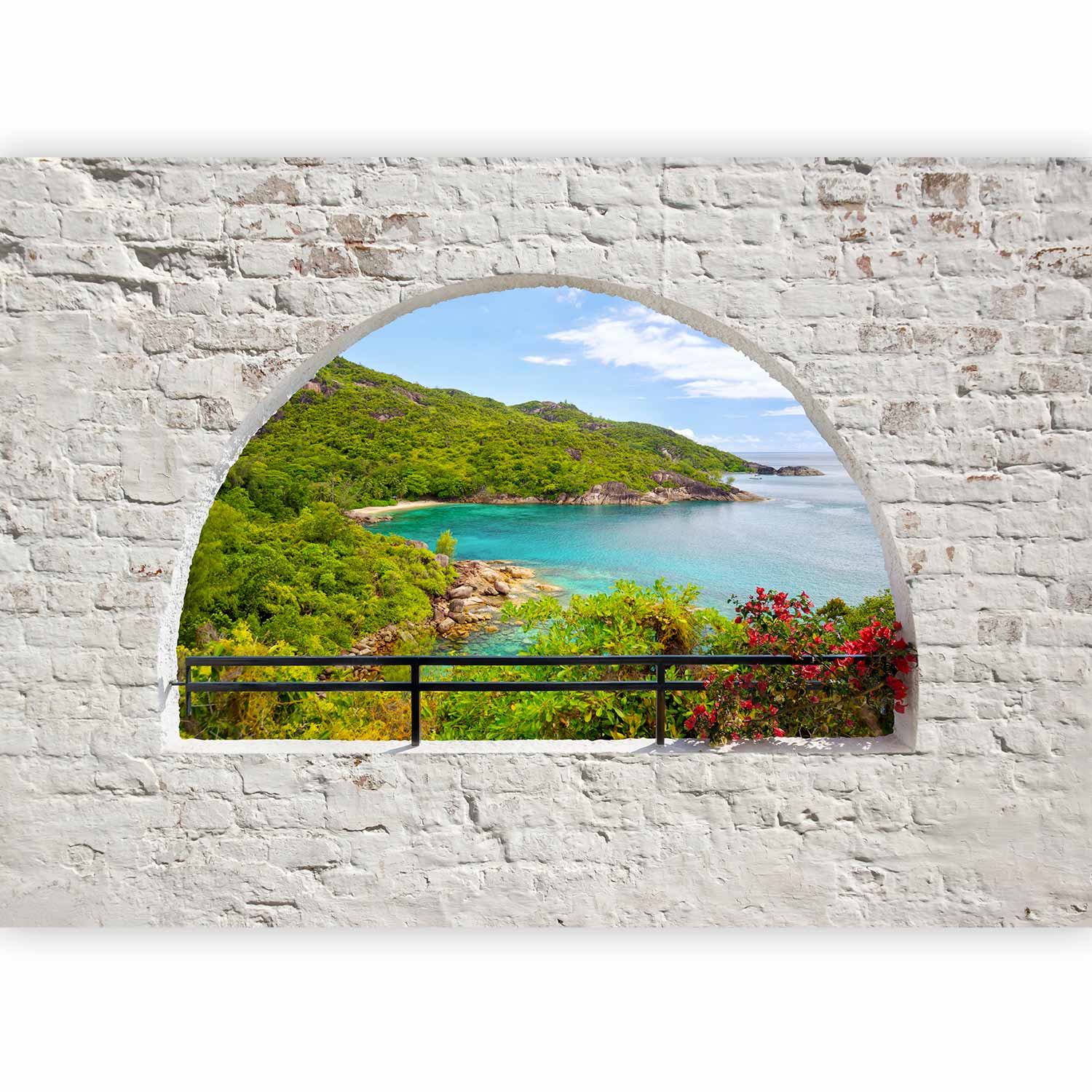 Emerald Island Coastal Landscape Wall Mural