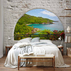 Emerald Island Coastal Landscape Wall Mural